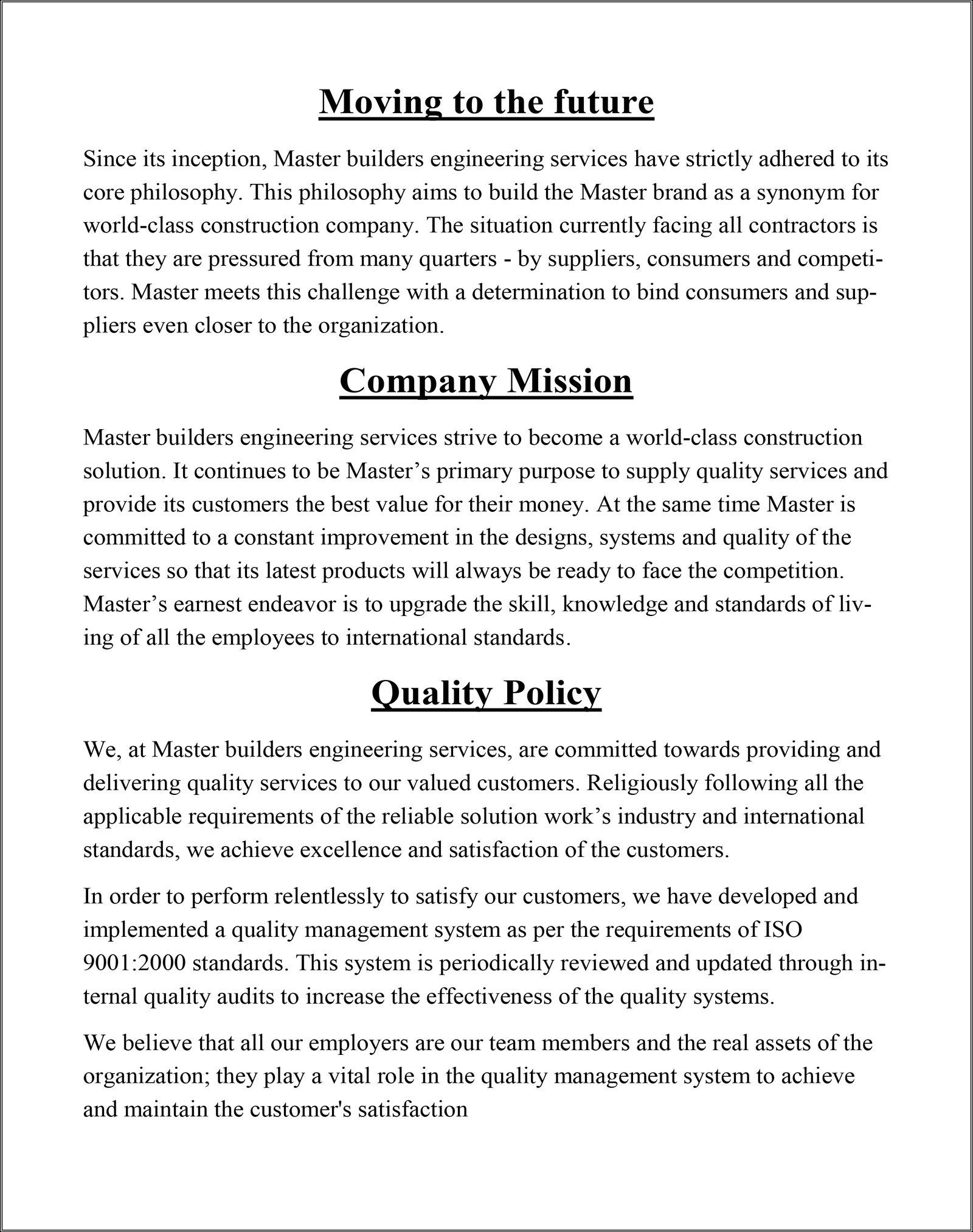 Master Builders Company Profile Page 3